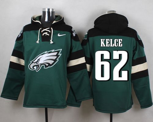 Nike Eagles #62 Jason Kelce Midnight Green Player Pullover NFL Hoodie